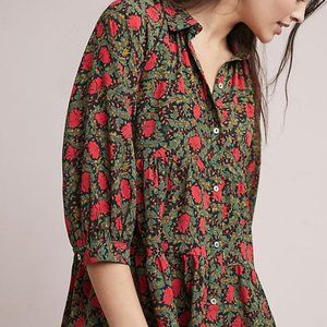 Eri + Ali Blouse Tunic Dress Floral Anthropologie